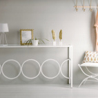 CONSOLA FORJA Y CRISTAL TEMPLADO