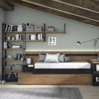 JUVENIL CON ESTANTERIA METALICA