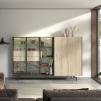 MUEBLE SALON CON PANEL DECORATIVO