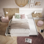 CAMA CON ARRASTRE NIDO Y CAJONES